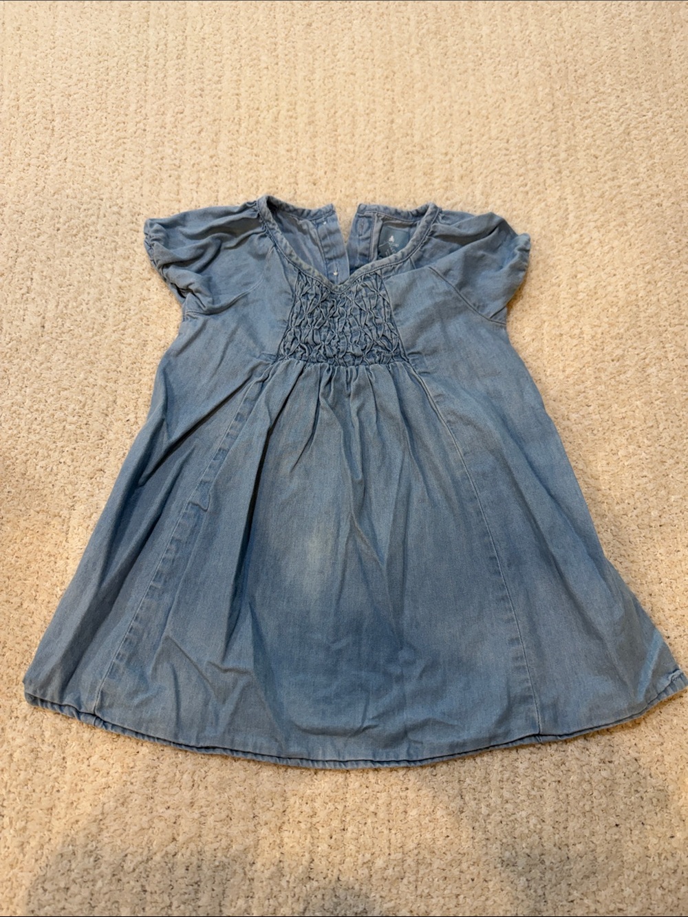 Baby Gap Denim Smocked Casual Dress in Light Blue